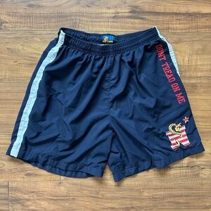Men's Navy 'Don't Tread On Me' Athletic Shorts Size Men’s Medium